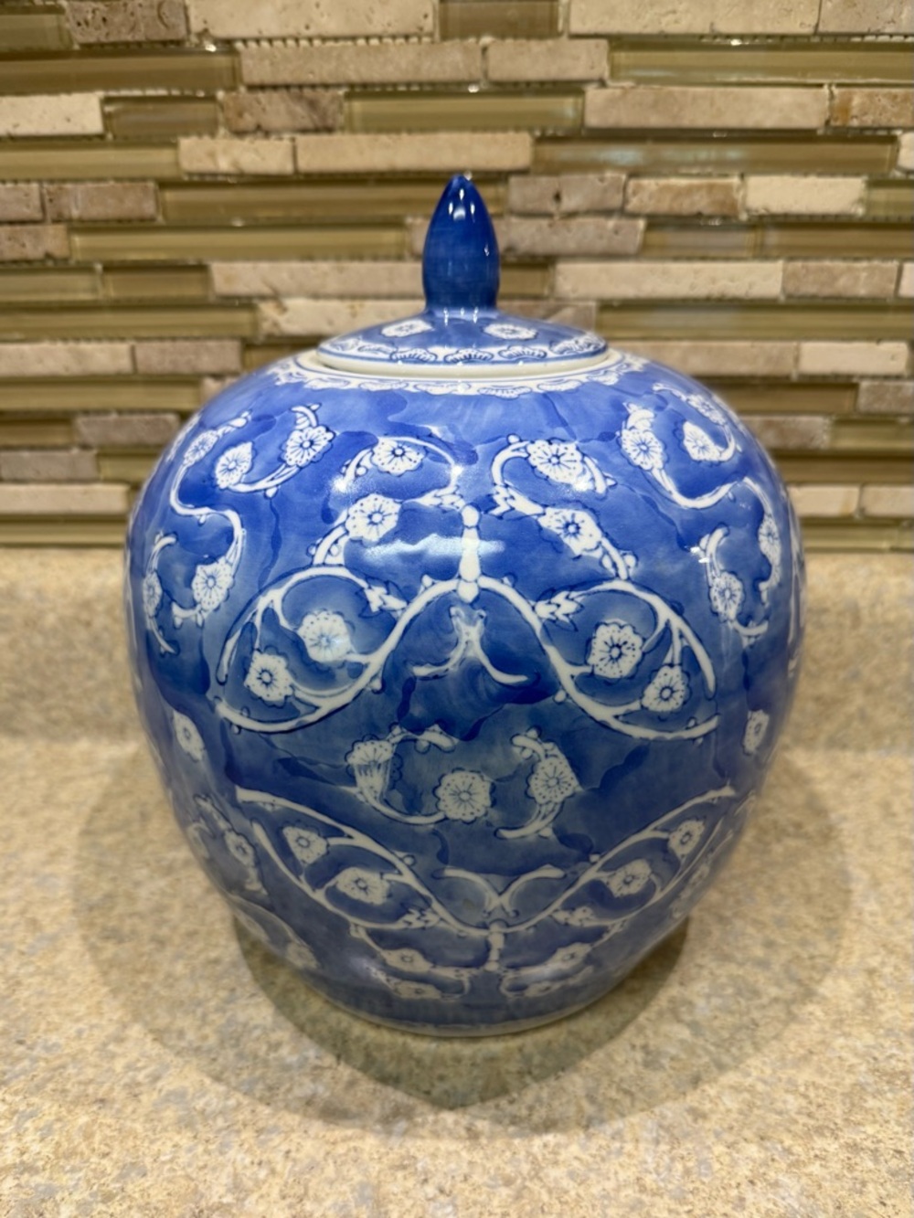 Vintage Chinese Ceramic Ginger Jar - Home Art